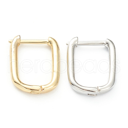 Brass Huggie Hoop Earrings EJEW-P189-01-1