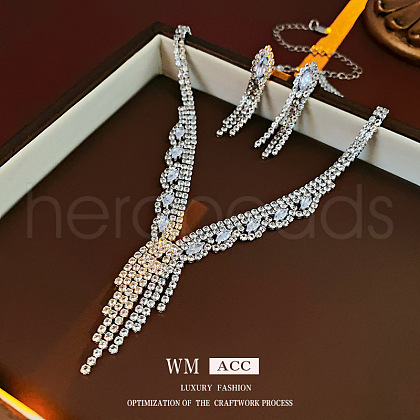 Brass Cubic Zirconia Tassel Jewerly Sets WGFAAA4-06-1