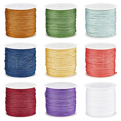 SUNNYCLUE 9 Rolls 9 Colors Nylon Chinese Knot Cord NWIR-SC0001-06-1