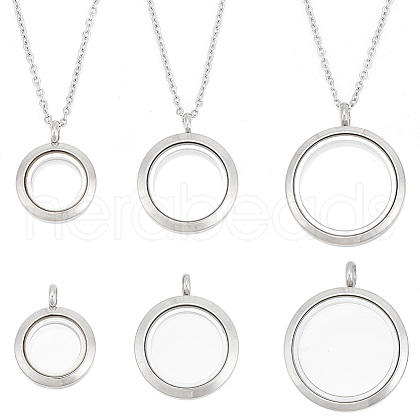 DELORIGIN DIY Blank Floating Charm Necklace Making Kit DIY-DR0001-18-1