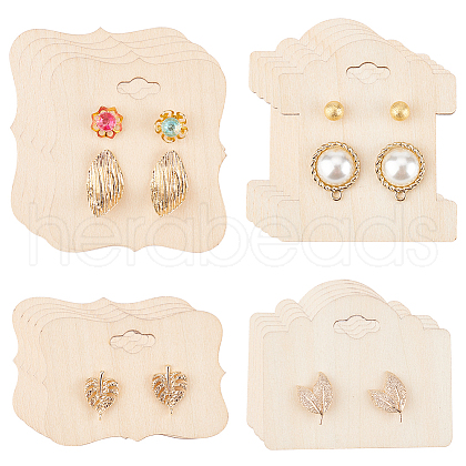 Wood Earring Display Card with Hanging Hole DIY-WH0320-20C-1