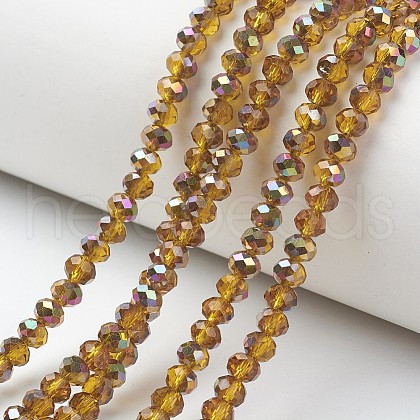 Electroplate Transparent Glass Beads Strands EGLA-A034-T3mm-R01-1