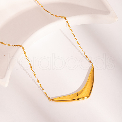 Elegant V-shaped Stainless Steel Pendant Necklaces for Women LC5573-1-1