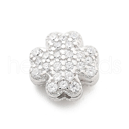 925 Sterling Silver Micro Pave Clear Cubic Zirconia Beads STER-A034-03P-1