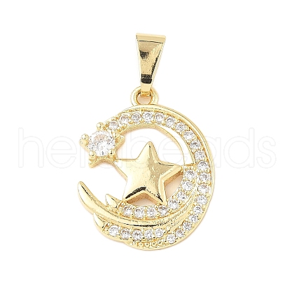 Brass Micro Pave Cubic Zirconia Pendants KK-D357-16F-G-1