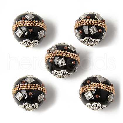 Handmade Indonesia Round Beads IPDL-R443-01-1