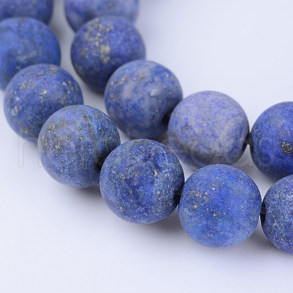 Natural Lapis Lazuli Beads Strands G-Q462-6mm-19-1