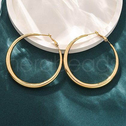 304 Stainless Steel Hoop Earrings EJEW-Z093-01G-01-1
