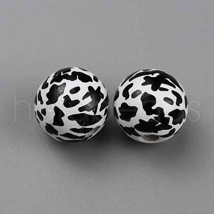 Printed Wood Beads WOOD-SZC0001-07A-1