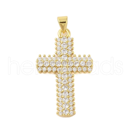 Rack Plating Brass Micro Pave Cubic Zirconia Pendants KK-S380-39D-G-1
