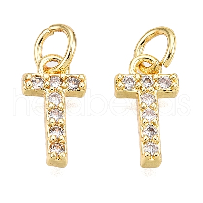 Brass Micro Pave Clear Cubic Zirconia Charms KK-ZX025-07T-1