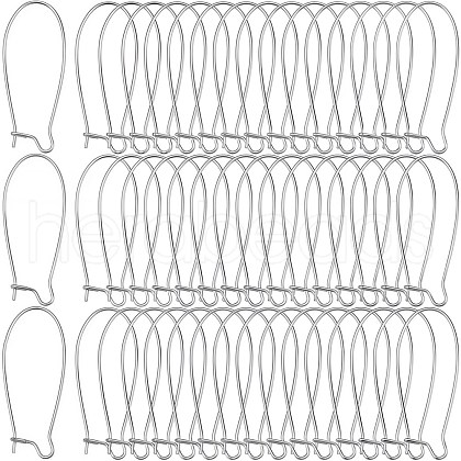 SOFPLATE 120Pcs 304 Stainless Steel Hoop Earrings Findings Kidney Ear Wires STAS-SP0001-32C-P-1