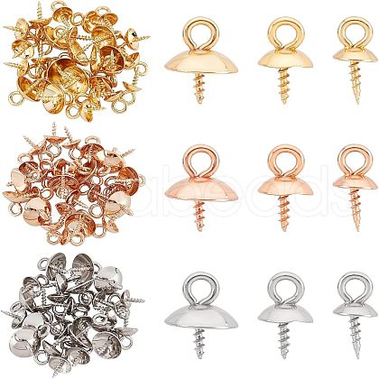 Unicraftale 90Pcs 9 Style 304 Stainless Steel Peg Bails Pendants STAS-UN0026-41-1