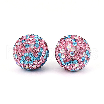Polymer Clay Pave Rhinestone Beads RB-T018-01J-1