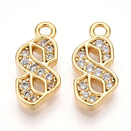 Brass Micro Pave Cubic Zirconia Charms KK-N261-104I-G-1