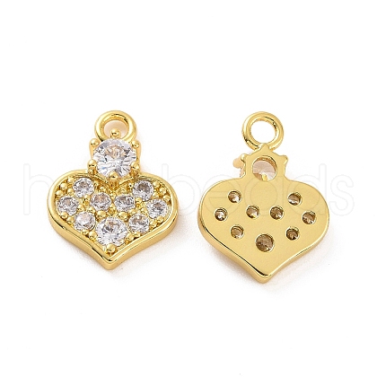 Brass Micro Pave Cubic Zirconia Charms KK-E068-VF186-1