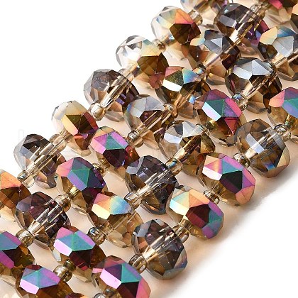 Transparent Electroplate Glass Beads Strands EGLA-P062-01A-02-1