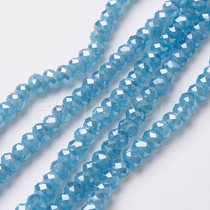 Electroplate Glass Beads Strands EGLA-F124-PL-B02-1