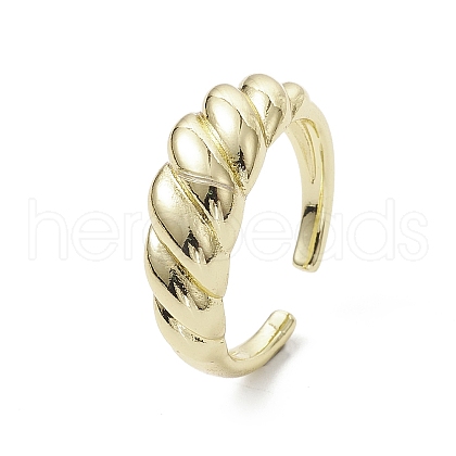 Rack Plating Brass Open Cuff Rings RJEW-K257-30G-1