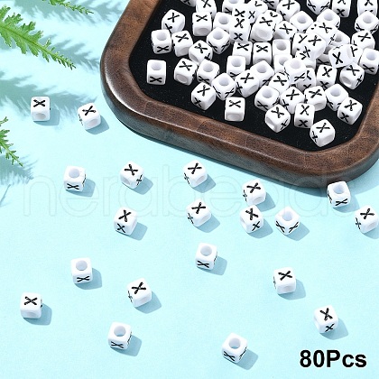 Acrylic Horizontal Hole Letter Beads OACR-YW0002-08X-1