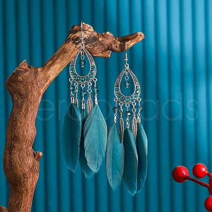 Alloy Rhinestone Teardrop Dangle Earrings FS-WGBDF6F-11-1