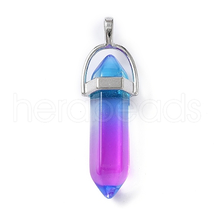 Faceted Bullet Glass Pointed Pendants GLAA-CJC0001-16E-1