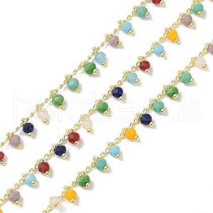 Brass & Glass Link Chain CHC-A009-05G-03-1