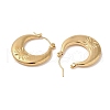 Crescent Moon 201 Stainless Steel Half Hoop Earrings for Women EJEW-G385-03G-2