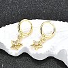 Star Brass Micro Pave Clear Cubic Zirconia Hoop Earrings EJEW-H157-04G-2