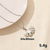 Stylish Stainless Steel Ginkgo Leaf Pendant Necklace for Women VA9826-7-1