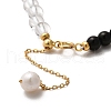 Natural Obsidian and Natural Quartz Crystal and Natural Multi-Moonstone Bead Bracelets BJEW-E098-15G-3
