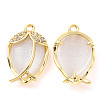Brass Micro Pave Clear Cubic Zirconia Pendants ZIRC-F133-05G-1