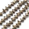 Electroplated Natural Lava Rock Beads Strands G-A251-C01-01B-2