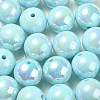 UV Plating Rainbow Iridescent Acrylic Beads PACR-E001-04F-1