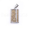 304 Stainless Steel Pendants STAS-O108-65GP-1