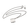 304 Stainless Steel Book Pendant Necklaces for Women NJEW-U037-01A-P-4