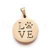304 Stainless Steel Pendants STAS-P234-02G-1