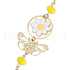 Alloy Butterfly Bee Flower Hanging Ornaments HJEW-TA00213-4