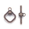 Tibetan Style Alloy Rhombus Toggle Clasps PALLOY-J471-26R-NF-1