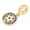 Rack Plating Brass Micro Pave Cubic Zirconia European Dangle Charms KK-P287-33D-G-2