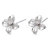 Brass Stud Earring Findings KK-N232-337B-01P-3