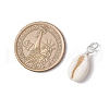 Natural Cowrie Shell Pendants PALLOY-JF03710-01-3