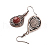 Natural Red Jasper Teardrop Dangle Earrings EJEW-B055-02R-20-2