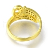 Rack Plating Belt Shape Brass Micro Pave Clear Cubic Zirconia Open Cuff Rings for Women RJEW-H232-02G-3