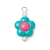 Two Tone Opaque Acrylic Beads with 304 Stainless Steel Flat Head Pins Pendants PALLOY-JF03483-02-3