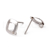 Non-Tarnish 201 Stainless Steel Stud Earring Findings STAS-G266-16P-2