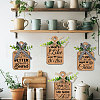 Wooden Pendant Decoration HJEW-WH0074-015-4