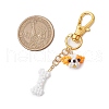 Glass Beaded Dog & Bone Pendant Decorations HJEW-MZ00148-3