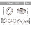Yilisi 6Pcs 6 Sizes Stainless Steel Grooved Finger Ring Settings STAS-YS0001-18P-3