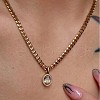 Oval Stainless Steel Clear Cubic Zirconia Pendant Necklaces & Curb Chain Bracelets Sets FS-WG5D0A2-01-4